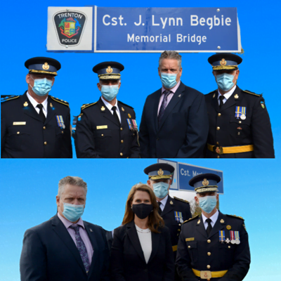 Officers at the bridge dedication