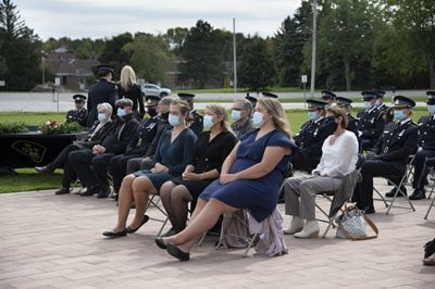 Family at the memorial