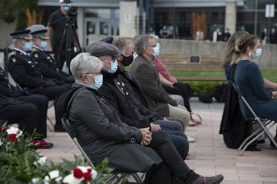 Family at the memorial