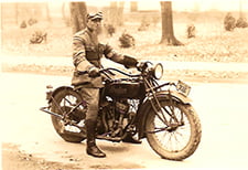 Hiram on a motorcycle