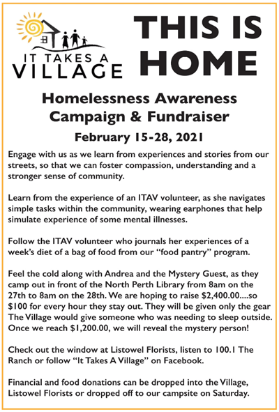 It takes a village fundraiser poster