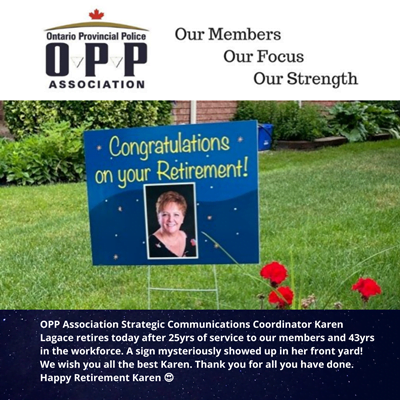 Karen Lagace retirement sign