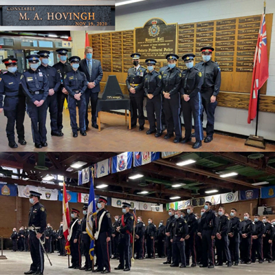 Officers gather to honour Marc Hovingh plaque at OPC