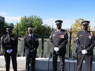 OPP officers in front of the tablets