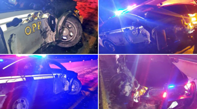 A picture of the OPP cruiser after the crash