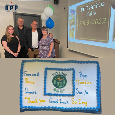 LtoR Terri Hubbert, Rob Stinson, Mike Adair and Glenda Reid, retired Branch 10S VP