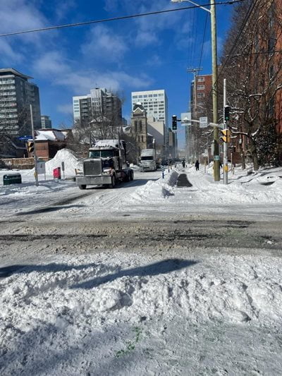 Trucks leaving the Ottawa blockage